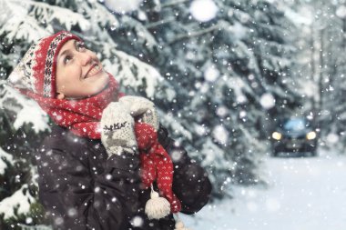 kadın kış portresi