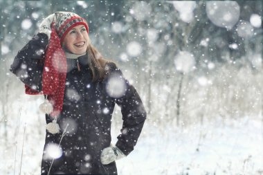 kadın kış portresi