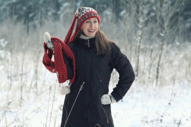 kadın kış portresi