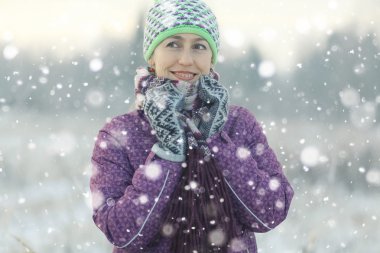 kadın kış portresi