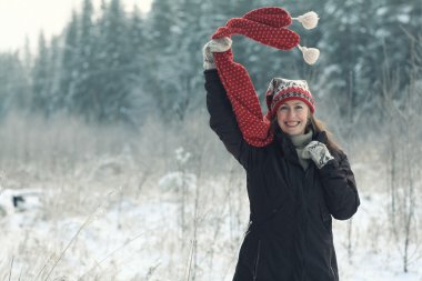 kadın kış portresi