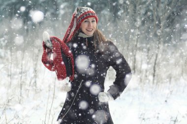 kadın kış portresi