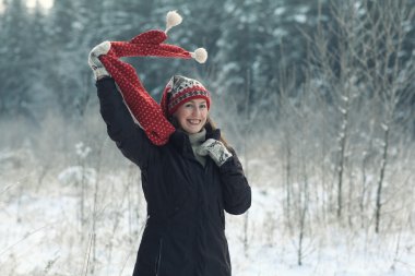 kadın kış portresi
