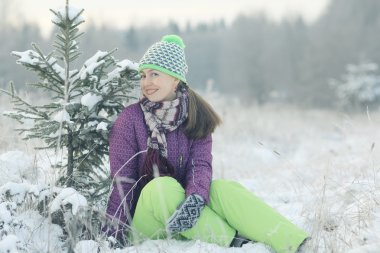 kadın kış portresi