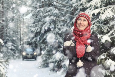 kadın kış portresi