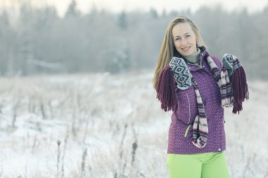 kadın kış portresi