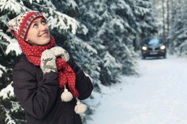 kadın kış portresi
