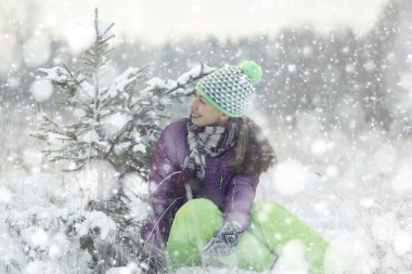 kadın kış portresi