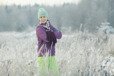 kadın kış portresi