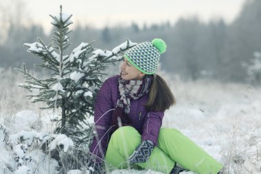 kadın kış portresi