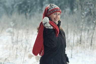 kadın kış portresi