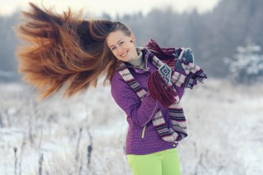 kadın kış portresi