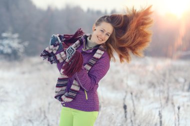 kadın kış portresi