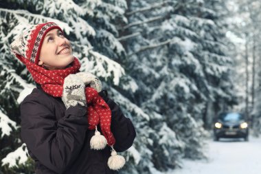 kadın kış portresi