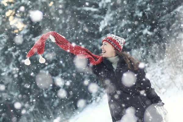 Winterporträt einer Frau — Stockfoto