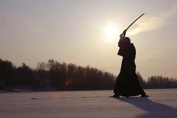 Portrait d'hiver ninja japonais — Photo