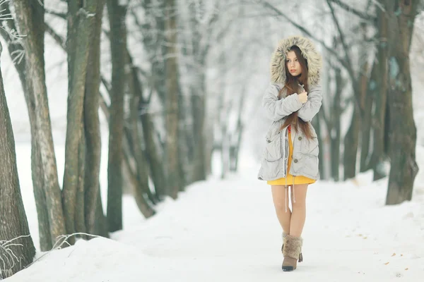 Bella ragazza in inverno — Foto Stock