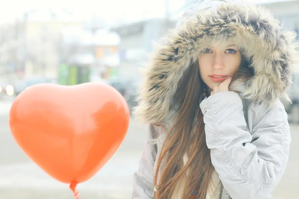 Young girl on Valentines day — Stock Photo, Image