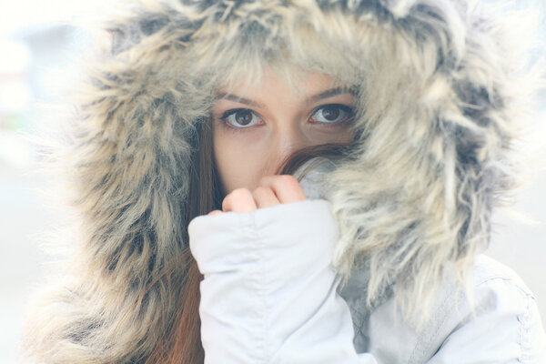 Young girl in winter