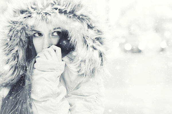 Young girl in winter