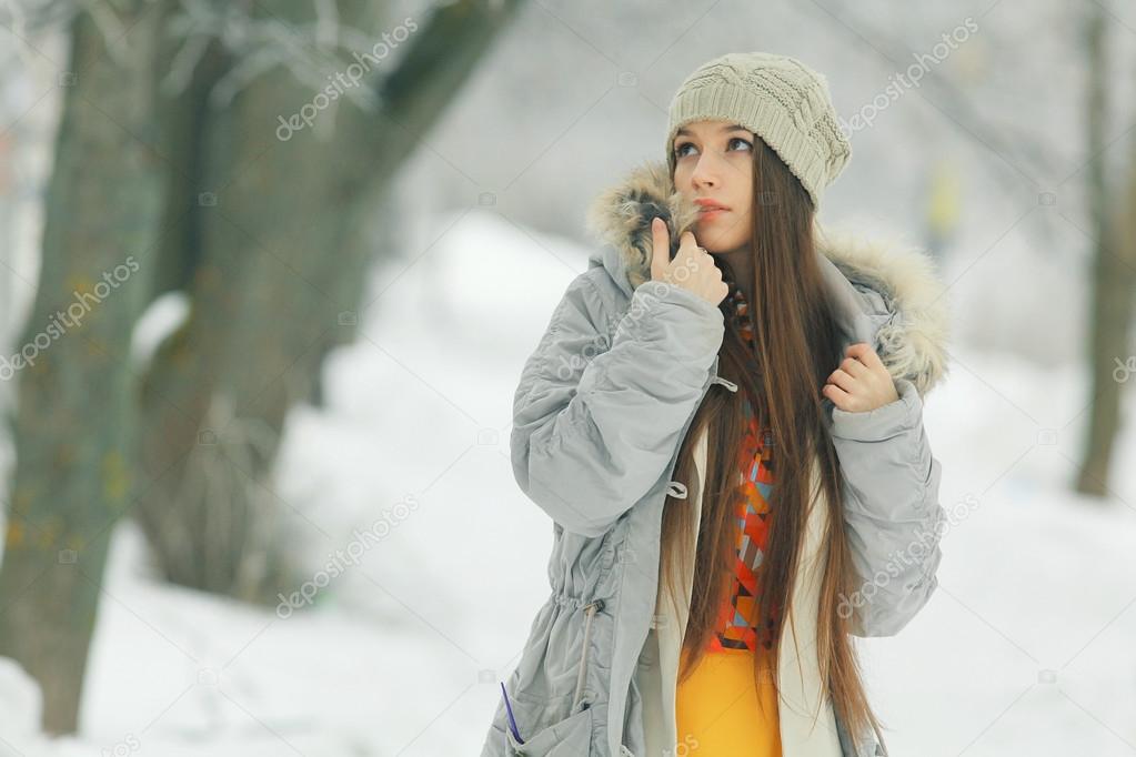 Beautiful  girl  in winter