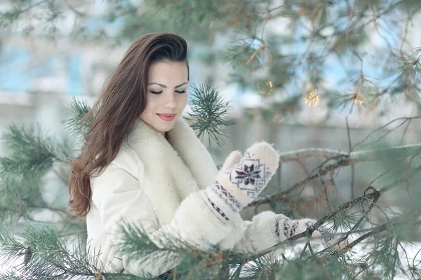 Mooi meisje in de winter — Stockfoto