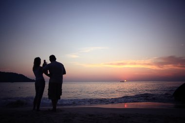 İnsanlar sunset Beach