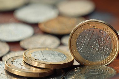 Euro ve Rublesi paralar arka plan