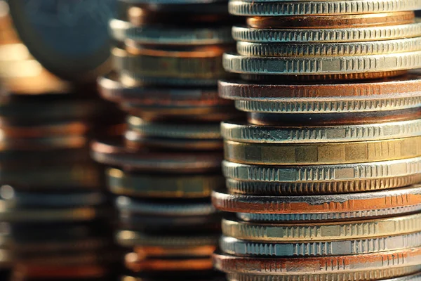 Montones de monedas, dinero — Foto de Stock