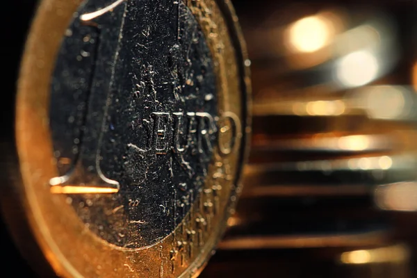 Στοίβες κερμάτων ευρώ από κοντά — Φωτογραφία Αρχείου