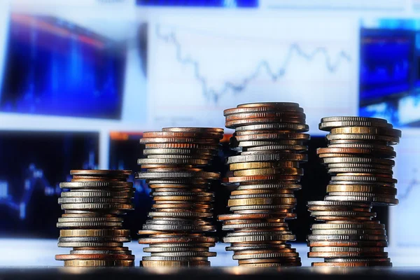 Madeni para yığınları yakın çekim