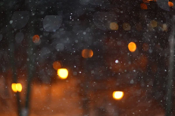 在冬天的夜晚雪背景 — 图库照片