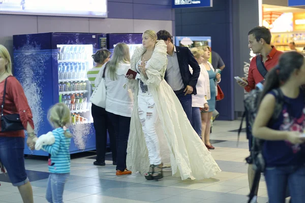 Anastasia Volochkova at   airport — Stock Photo, Image