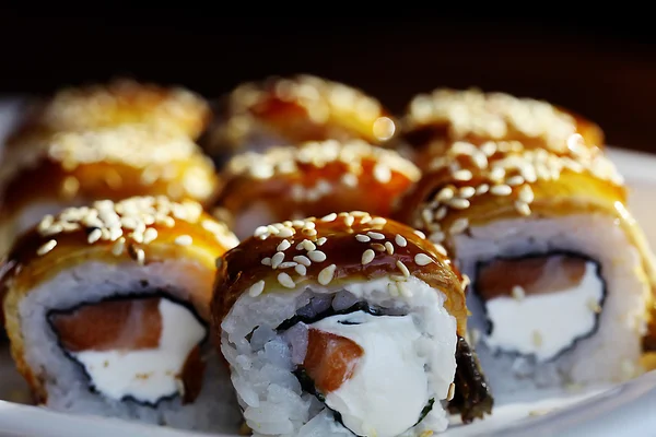 Sushi  rolls on table — Stock Photo, Image