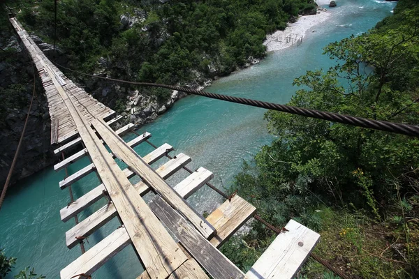 bridge over river in mountains