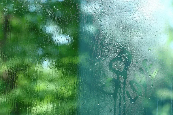 Glass background with water drops — Stock Photo, Image