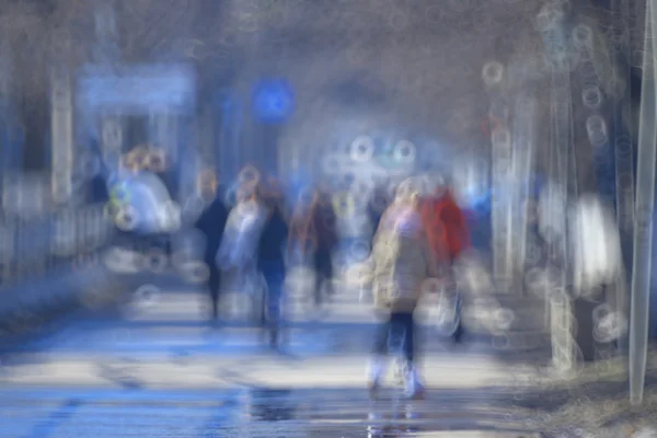 Defocusing  people crowd — Stock Photo, Image