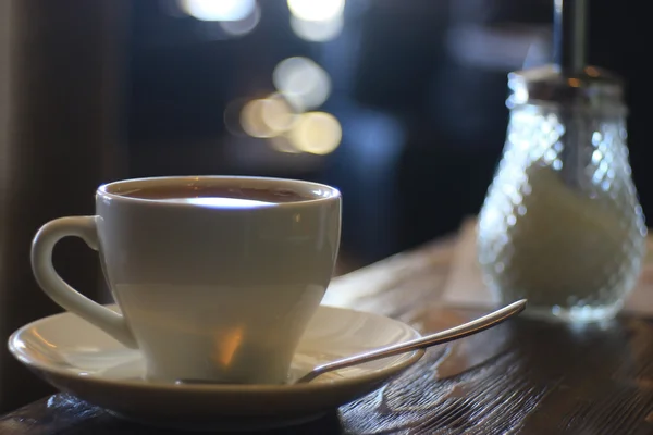 Csésze tea a kávézóban — Stock Fotó