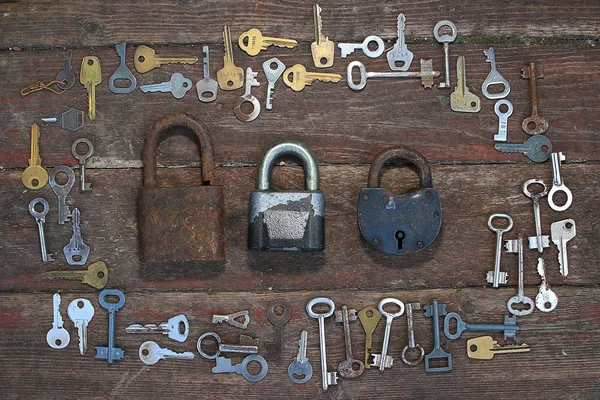 Vintage Keys and locks — Stock Photo, Image