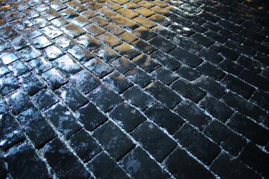 Doku ıslak cobblestones