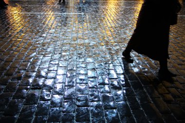 Doku ıslak cobblestones