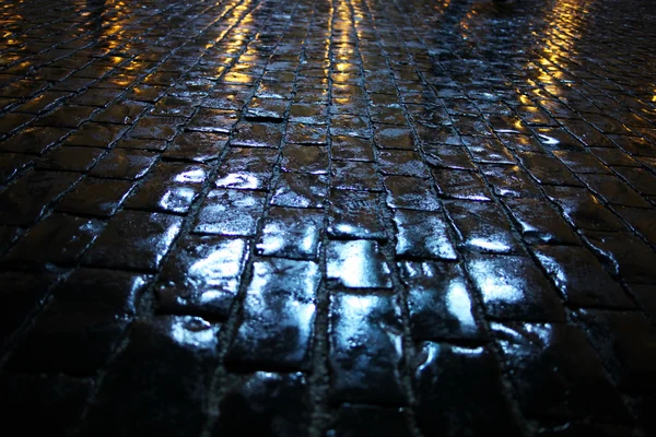 Texture  wet cobblestones — Stock Photo, Image