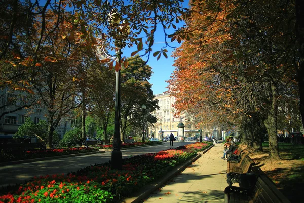 Осенний городской пейзаж — стоковое фото