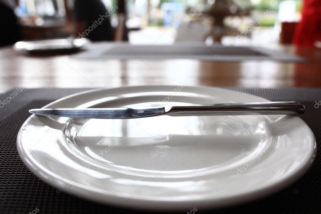 Table setting in restaurant