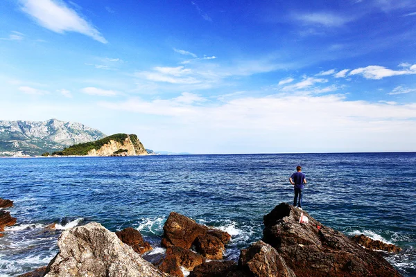 Sea cliffs blue sky — Stock Photo, Image
