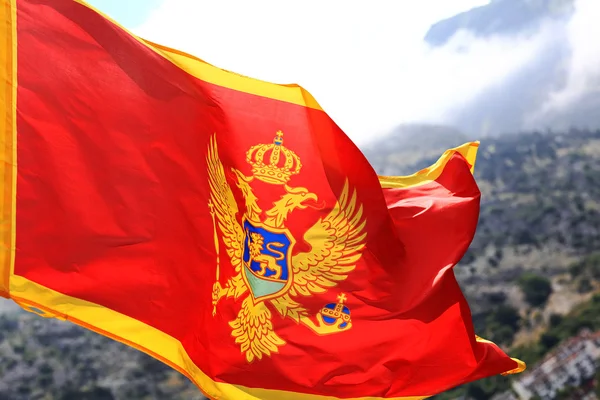 Red flag  of Montenegro — Stock Photo, Image