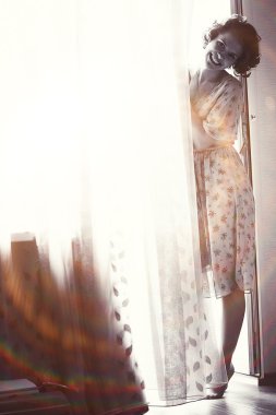 Vintage tarzı kız portresi