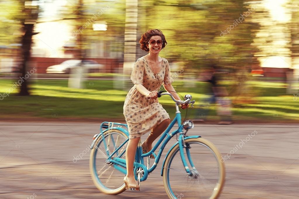 Sex girl on bicycle