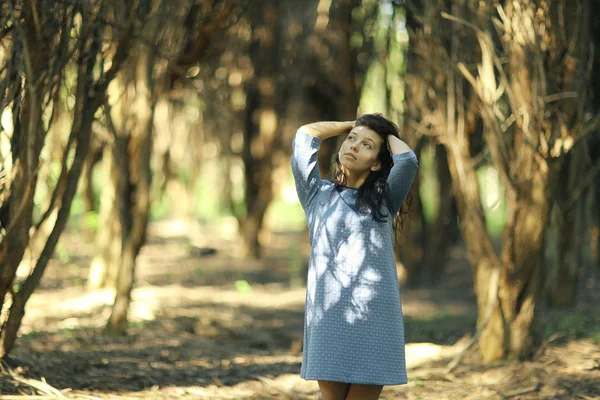 Woman in the summer forest — Stock Photo, Image