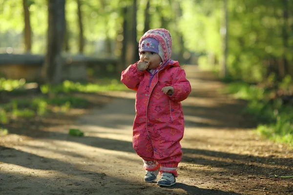 Promenades d'enfants dans le parc — Photo